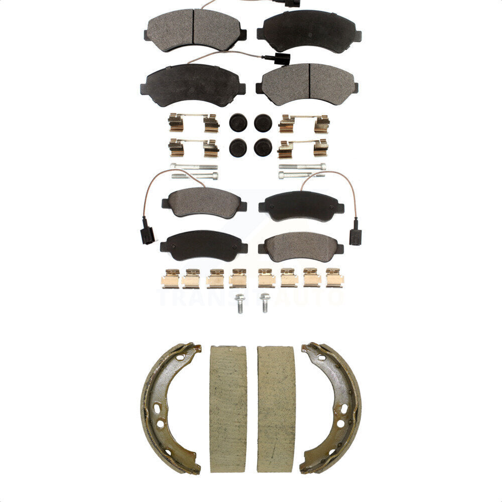 Ceramic Brake Pads Parking Shoes Front Rear Kit For Ram ProMaster 2500 3500 1500