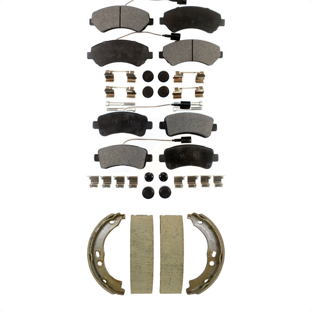 Ceramic Brake Pads Parking Shoes Front Rear Kit For Ram ProMaster 2500 3500 1500