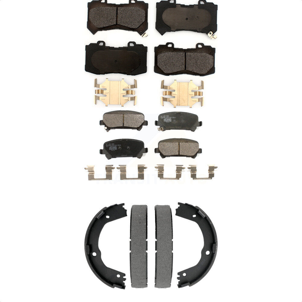 Ceramic Brake Pads Parking Shoe Front Rear Kit For Chevrolet Colorado GMC Canyon