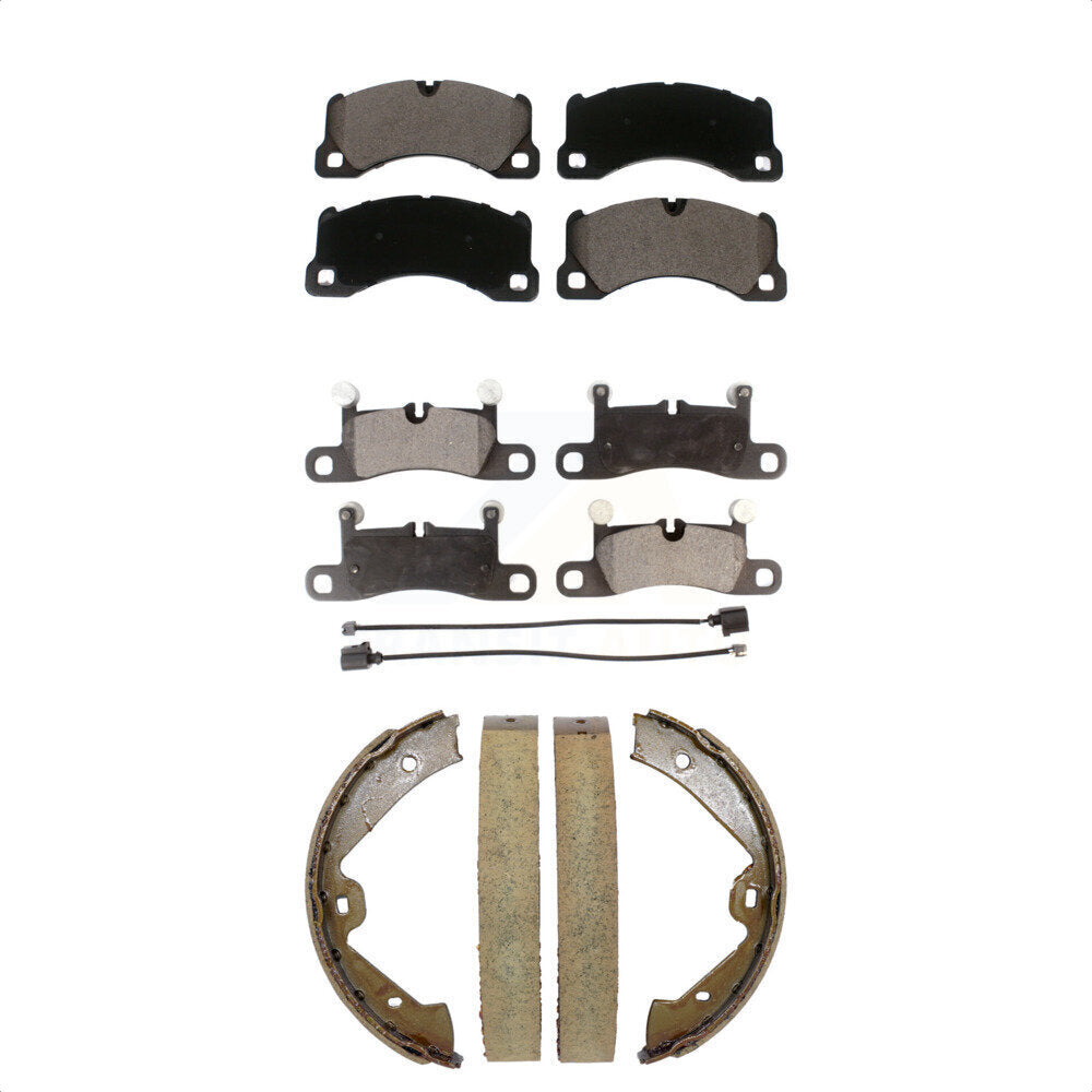 Ceramic Brake Pads & Parking Shoes Front Rear Kit For Volkswagen Touareg Porsche