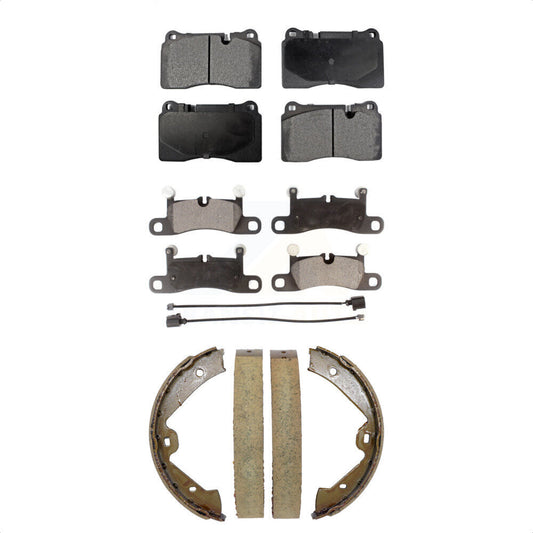 Ceramic Brake Pads And Parking Shoes Front Rear Kit For Volkswagen Touareg