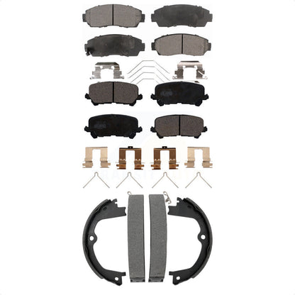 Ceramic Brake Pads And Parking Shoes Front Rear Kit For 2019-2024 Honda Passport