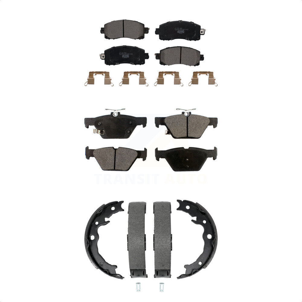 Ceramic Brake Pads And Parking Shoes Front Rear Kit For Subaru Crosstrek