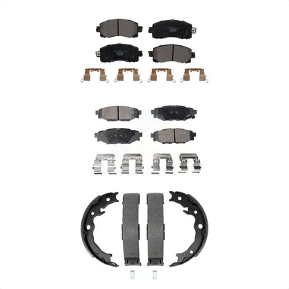 Ceramic Brake Pads And Parking Shoes Front Rear Kit For Subaru Crosstrek Impreza