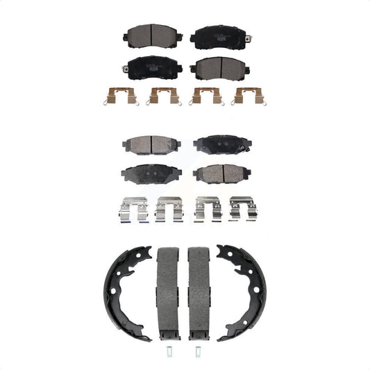 Ceramic Brake Pads And Parking Shoes Front Rear Kit For Subaru Crosstrek Impreza