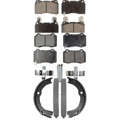 Ceramic Brake Pads Parking Shoe Front Rear Kit For 2010-2015 Chevrolet Camaro SS