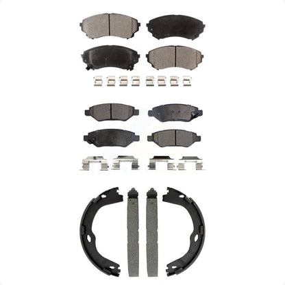 Ceramic Brake Pads And Parking Shoes Front Rear Kit For Cadillac CTS