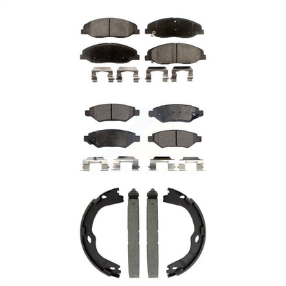 Ceramic Brake Pads And Parking Shoes Front Rear Kit For Cadillac CTS