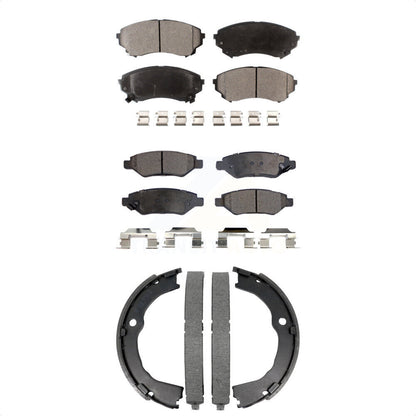 Ceramic Brake Pads And Parking Shoes Front Rear Kit For Cadillac CTS