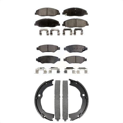 Ceramic Brake Pads And Parking Shoes Front Rear Kit For Cadillac CTS