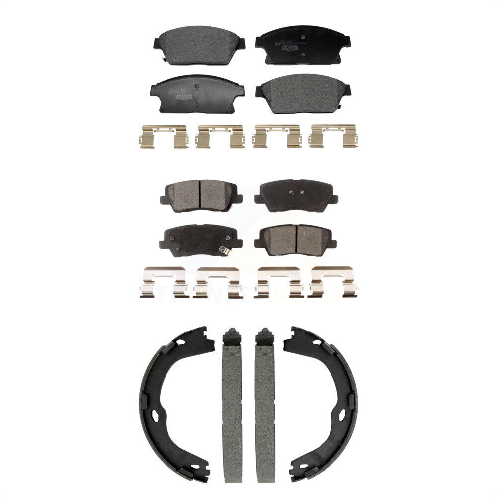 Ceramic Brake Pads And Parking Shoes Front Rear Kit For Cadillac ATS