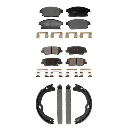 Ceramic Brake Pads And Parking Shoes Front Rear Kit For Cadillac ATS