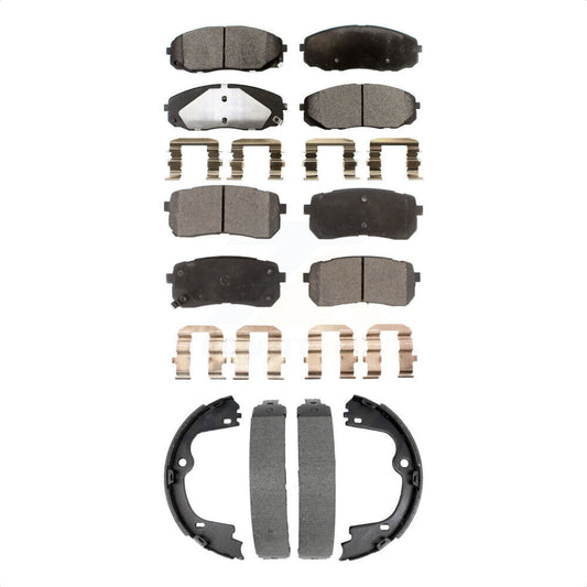 Ceramic Brake Pads And Parking Shoes Front Rear Kit For Kia Sedona