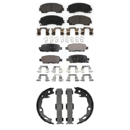 Ceramic Brake Pads And Parking Shoes Front Rear Kit For Nissan Rogue