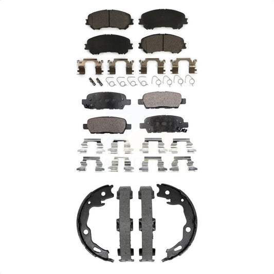 Ceramic Brake Pads & Parking Shoes Front Rear Kit For Nissan Rogue Sport Qashqai