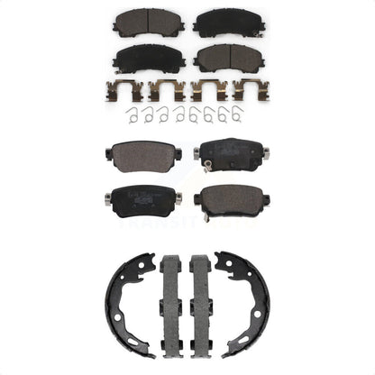 Ceramic Brake Pads And Parking Shoes Front Rear Kit For Nissan Rogue