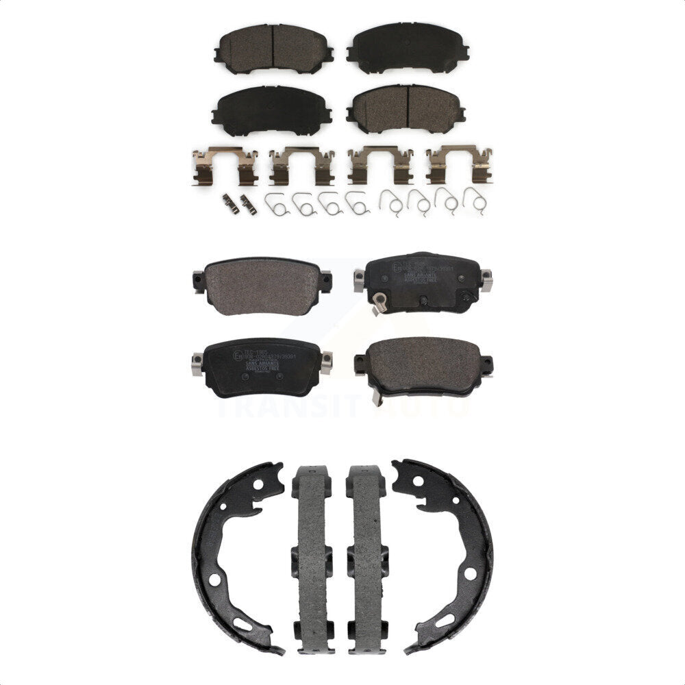 Ceramic Brake Pads & Parking Shoes Front Rear Kit For Nissan Rogue Sport Qashqai