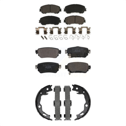 Ceramic Brake Pads & Parking Shoes Front Rear Kit For Nissan Rogue Sport Qashqai