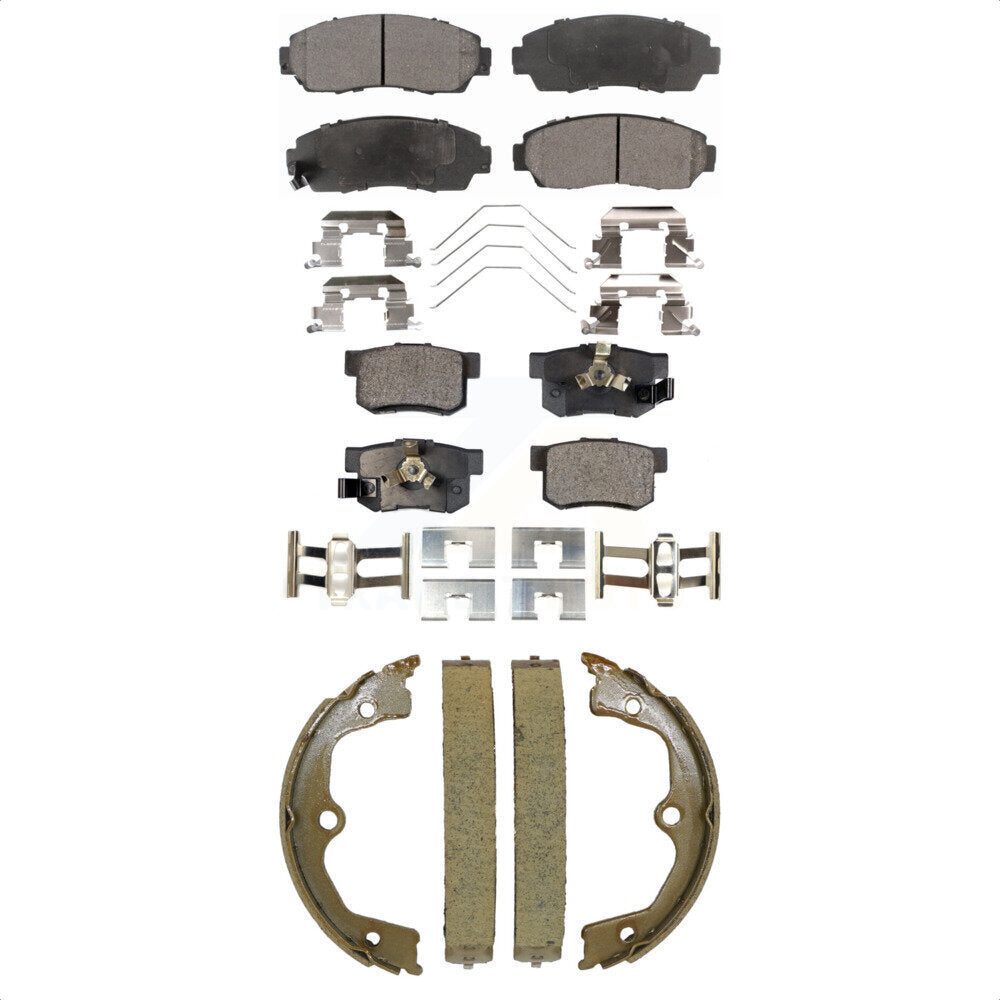 Ceramic Brake Pads And Parking Shoes Front Rear Kit For Honda Crosstour Accord
