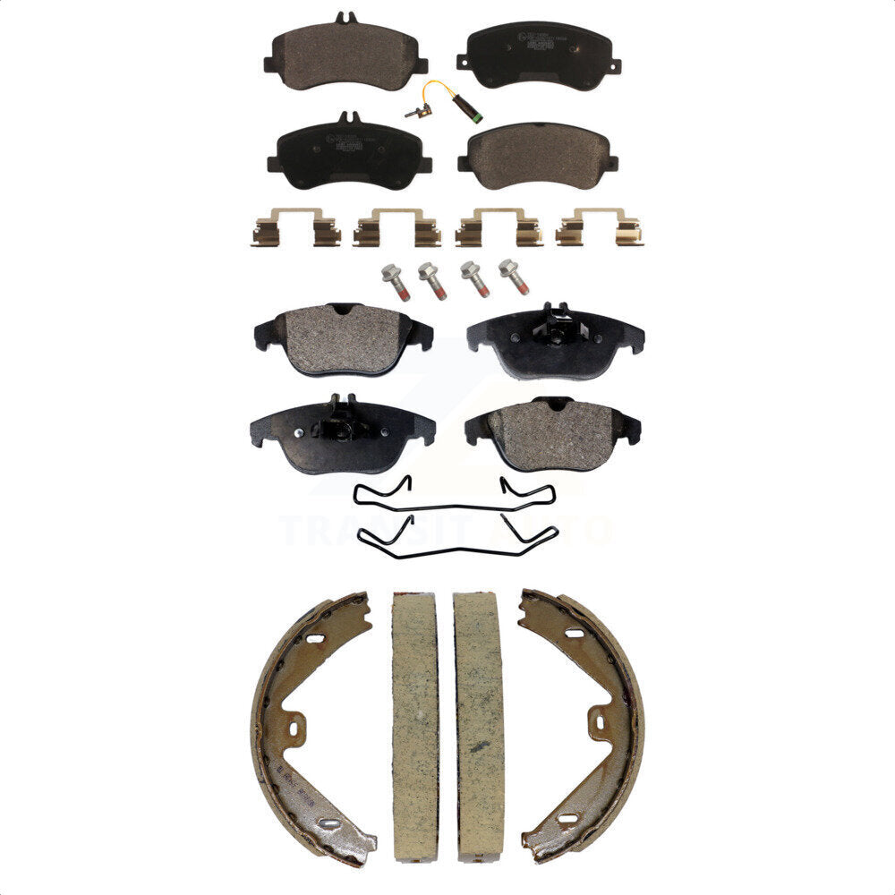 Ceramic Brake Pads & Parking Shoe Front Rear Kit For Mercedes-Benz GLK350 GLK250