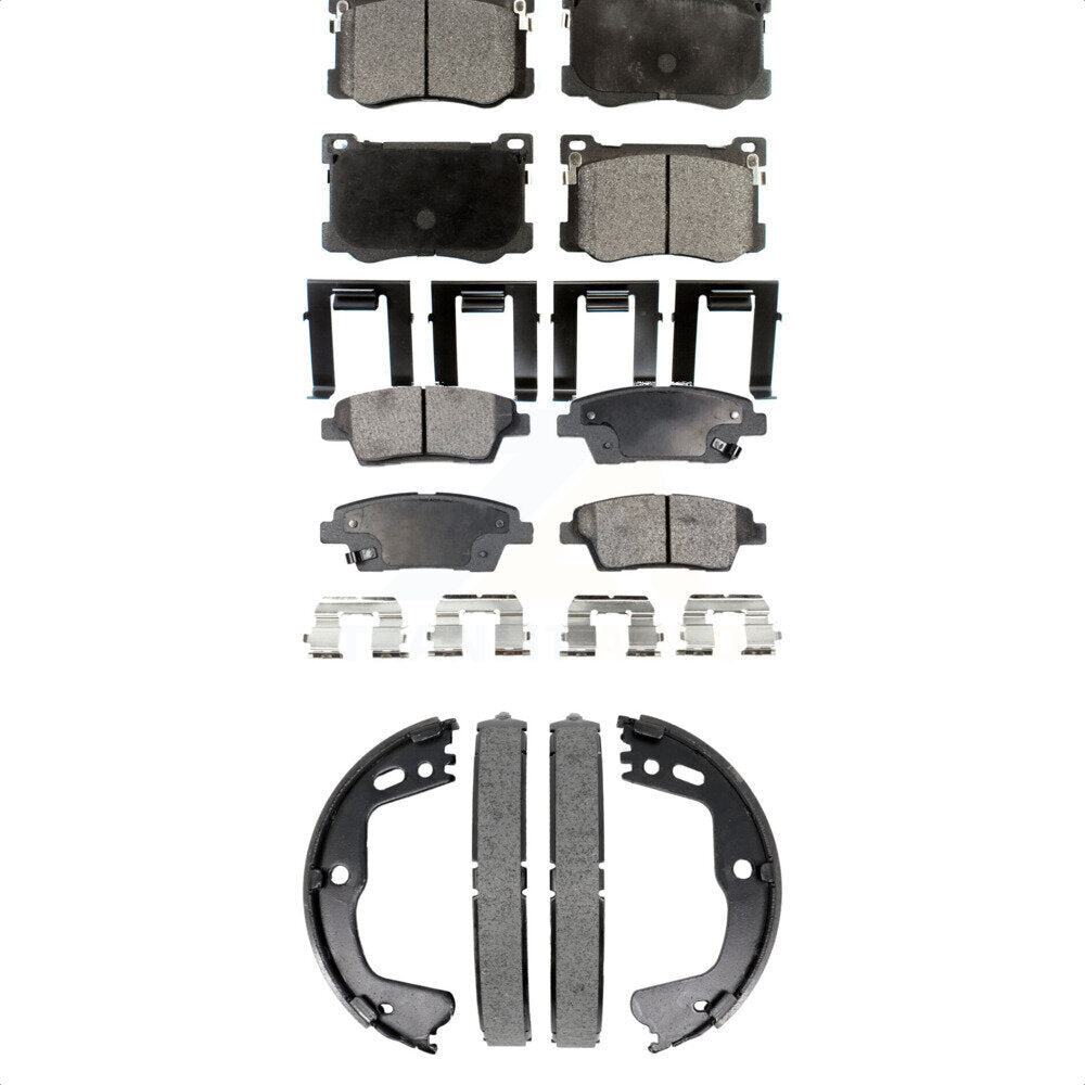 Ceramic Brake Pads And Parking Shoes Front Rear Kit For Hyundai Genesis G80