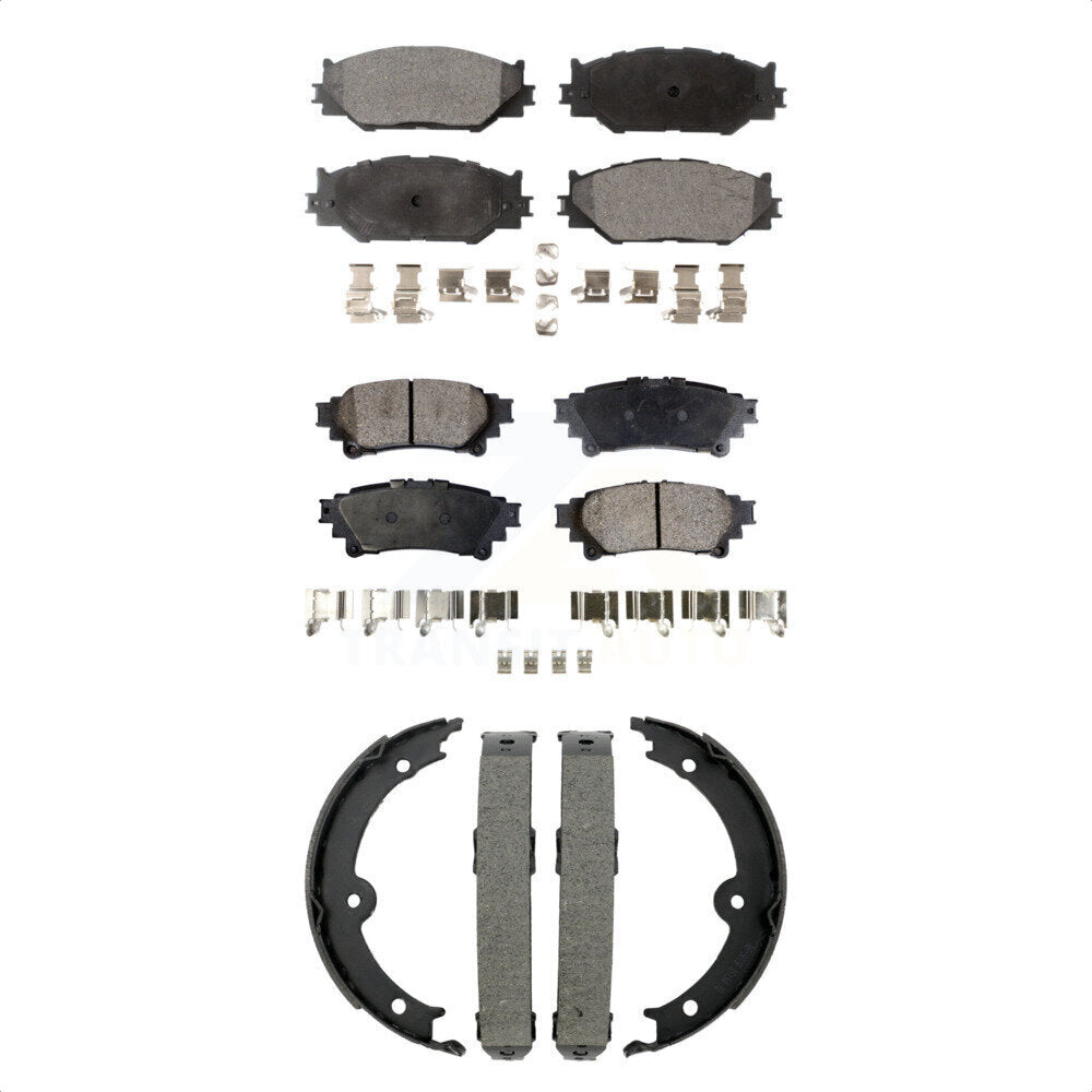 Ceramic Brake Pads And Parking Shoe Front Rear Kit For Lexus IS250 Base with RWD