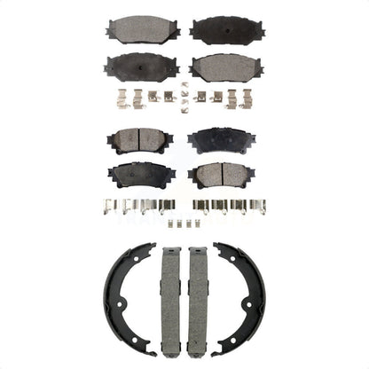 Ceramic Brake Pads And Parking Shoe Front Rear Kit For Lexus IS250 Base with RWD