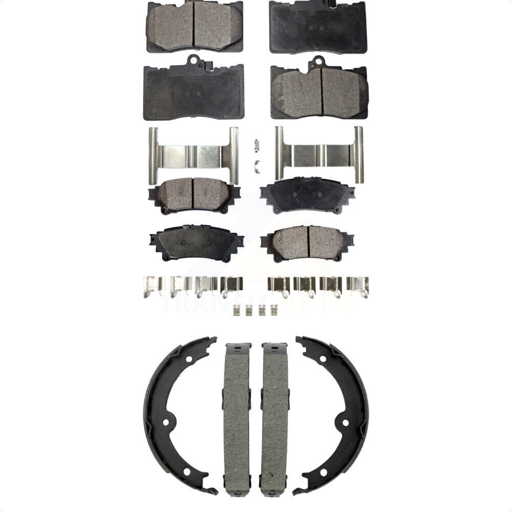 Ceramic Brake Pads Parking Shoe Front Rear Kit For 14-15 Lexus IS350 Convertible
