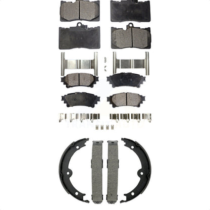 Ceramic Brake Pads Parking Shoe Front Rear Kit For 14-15 Lexus IS350 Convertible