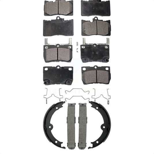 Ceramic Brake Pads And Parking Shoes Front Rear Kit For Lexus IS350 GS350 GS450h