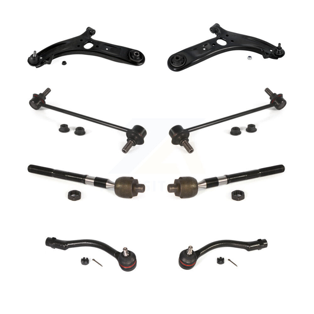 Control Arm Ball Joint Tie Rod End Link Front Kit (8Pc) For 12-17 Hyundai Accent