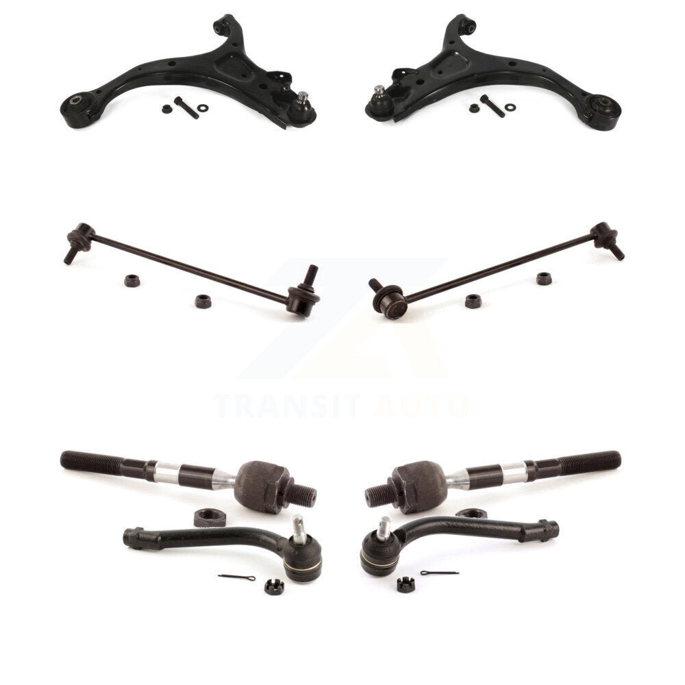 Control Arm Ball Joint Tie Rod End Link Front Kit (8Pc) For Hyundai Santa Fe Kia