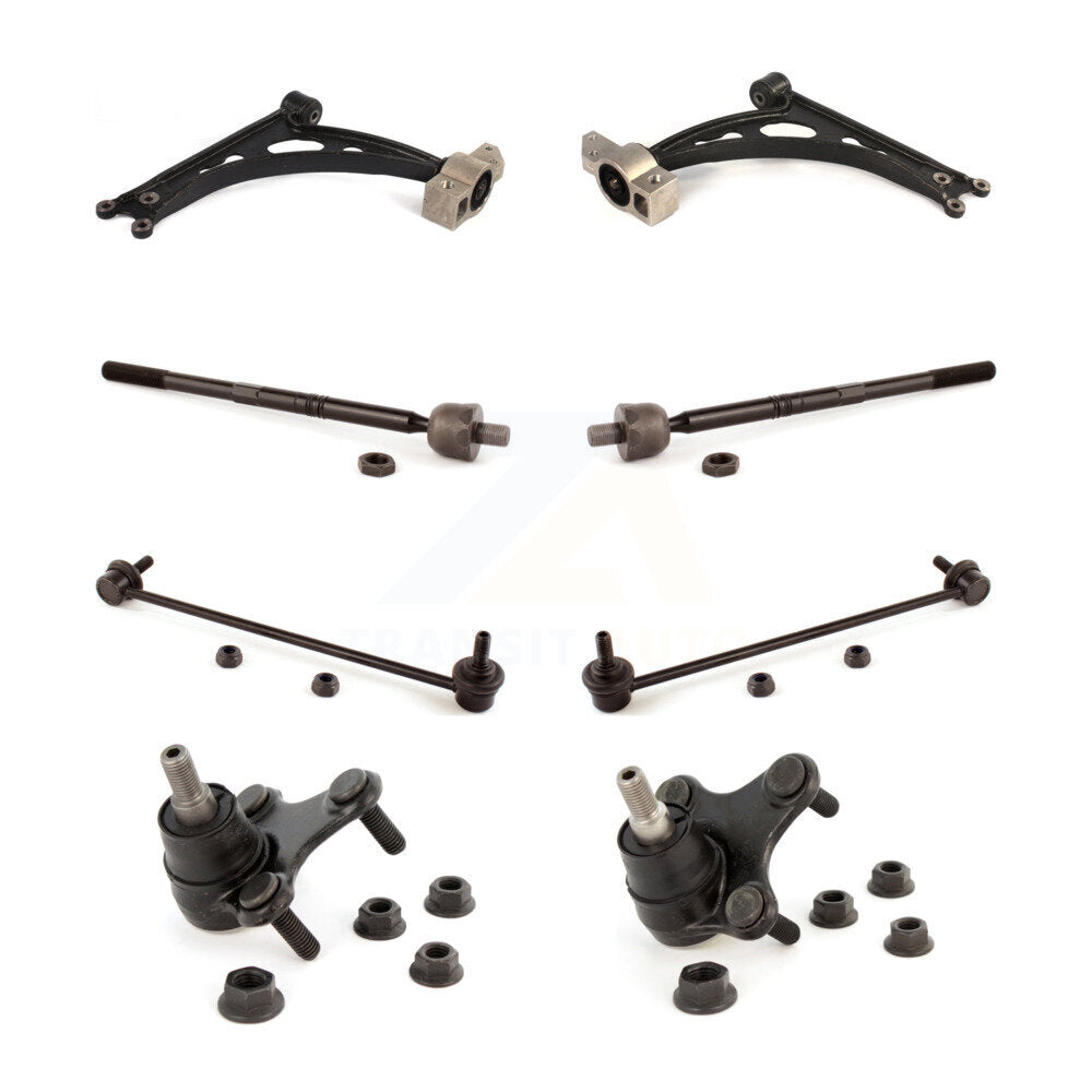 Suspension Control Arm Tie Rod End Link Ball Joint Front Kit (8Pc) For Jetta GTI
