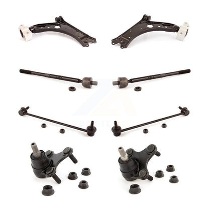Suspension Control Arm Tie Rod End Link Ball Joint Front Kit (8Pc) For Jetta GTI
