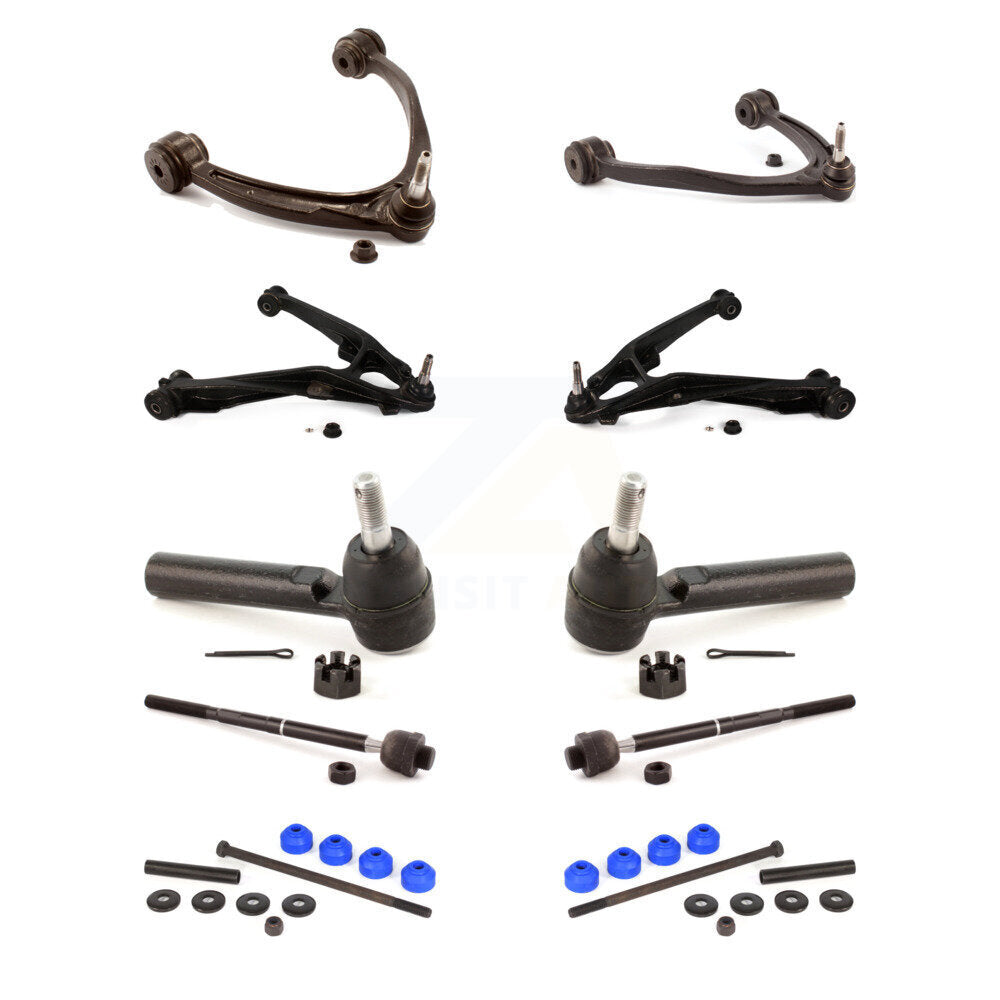 Control Arms & Lower Ball Joints Tie Rods Link Sway Bar Front Kit (10Pc) For GMC