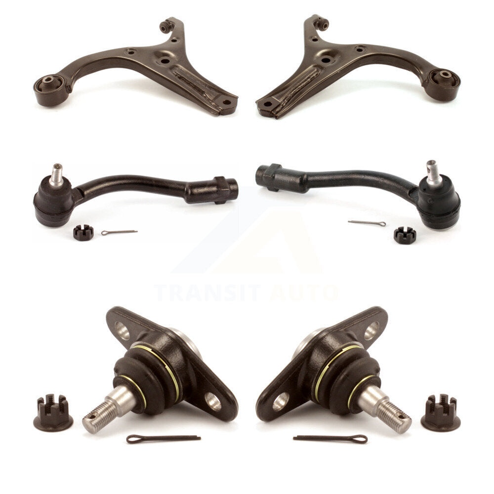 Suspension Control Arm Tie Rod End Ball Joint Front Kit (6Pc) For Hyundai Accent