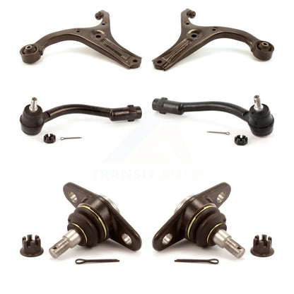 Suspension Control Arm Tie Rod End Ball Joint Front Kit (6Pc) For Hyundai Accent