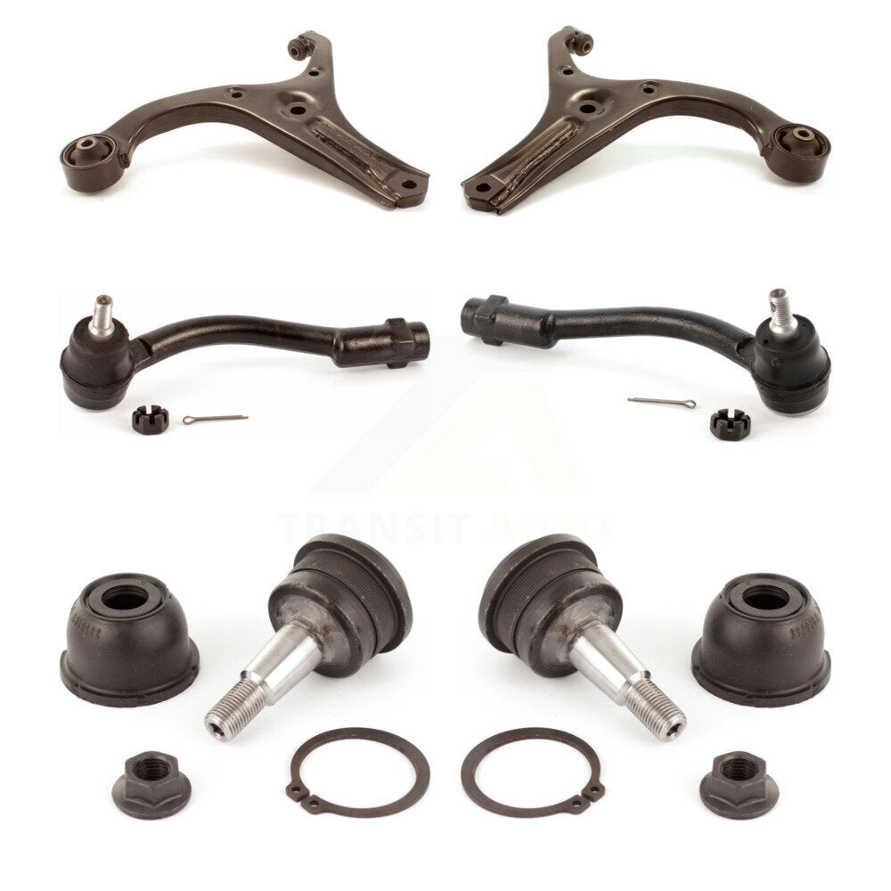 Suspension Control Arm Tie Rod End Ball Joint Front Kit (6Pc) For Hyundai Accent