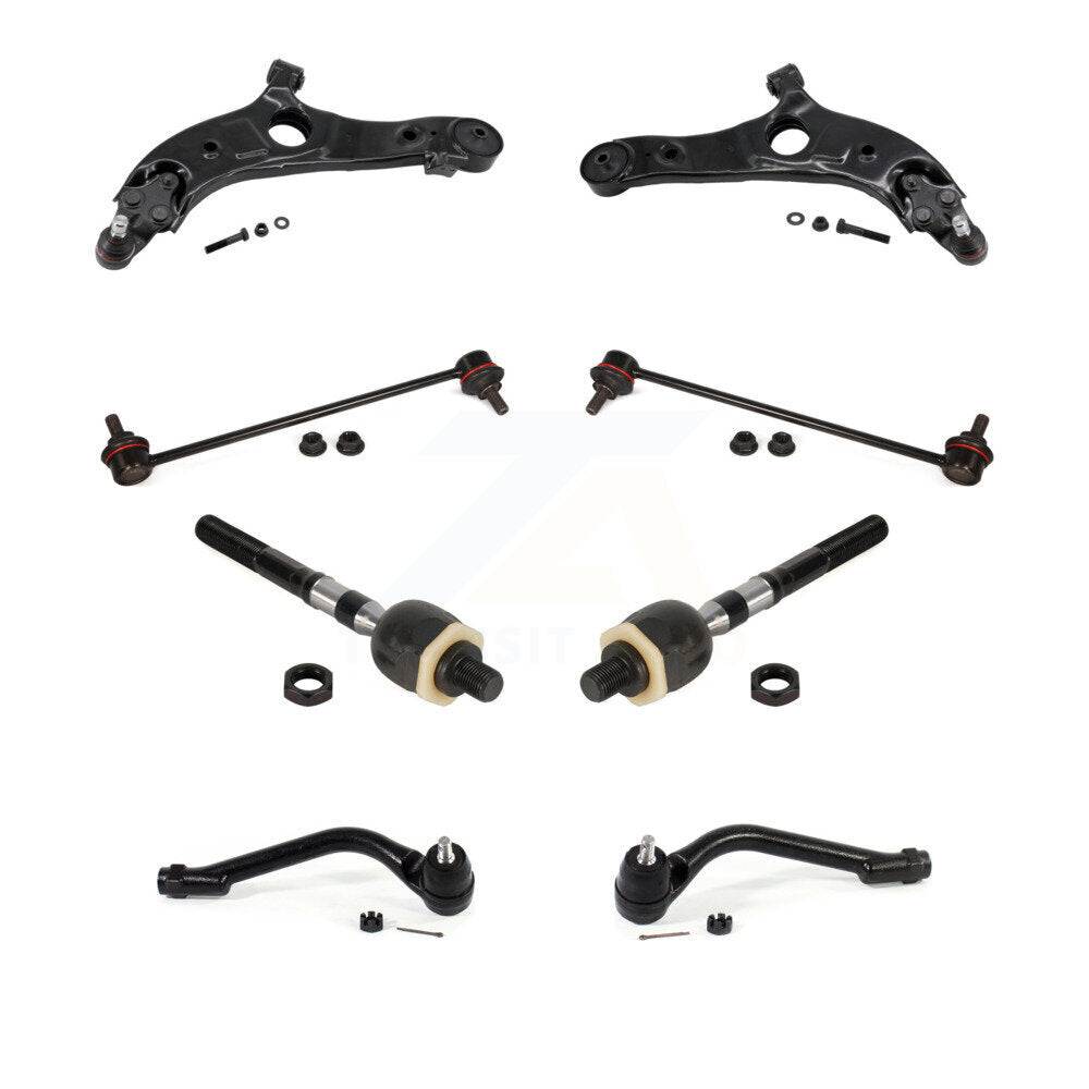 Control Arm Ball Joint Tie Rod End Link Front Kit (8Pc) For Hyundai Santa Fe Kia