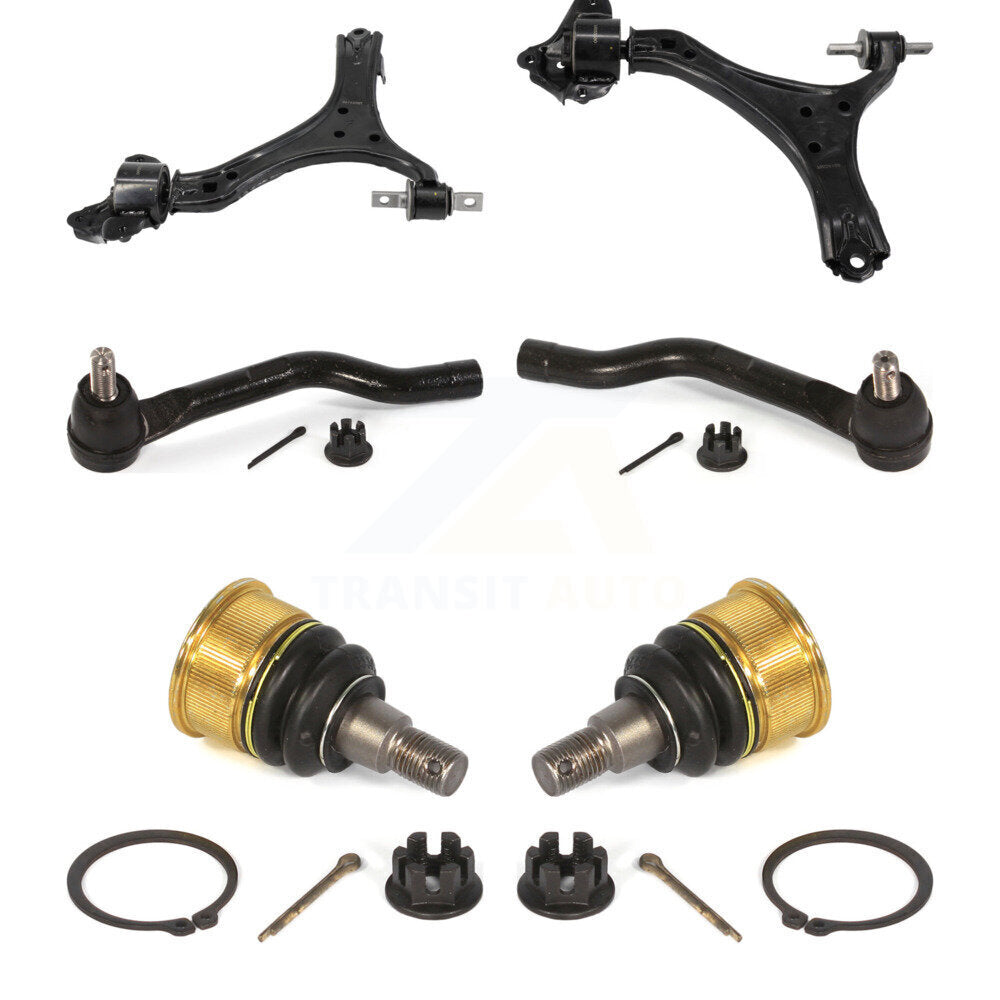 Suspension Control Arm Tie Rod End & Ball Joint Front Kit (6Pc) For Honda Accord