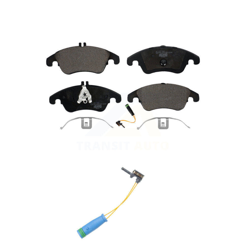 Ceramic Disc Brake Pad & Extra Wear Sensor Front Kit For Mercedes-Benz C250 E400