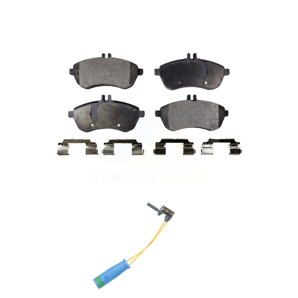 Ceramic Disc Brake Pads & Wear Sensor Front Kit For 2012 Mercedes-Benz C250 1.8L