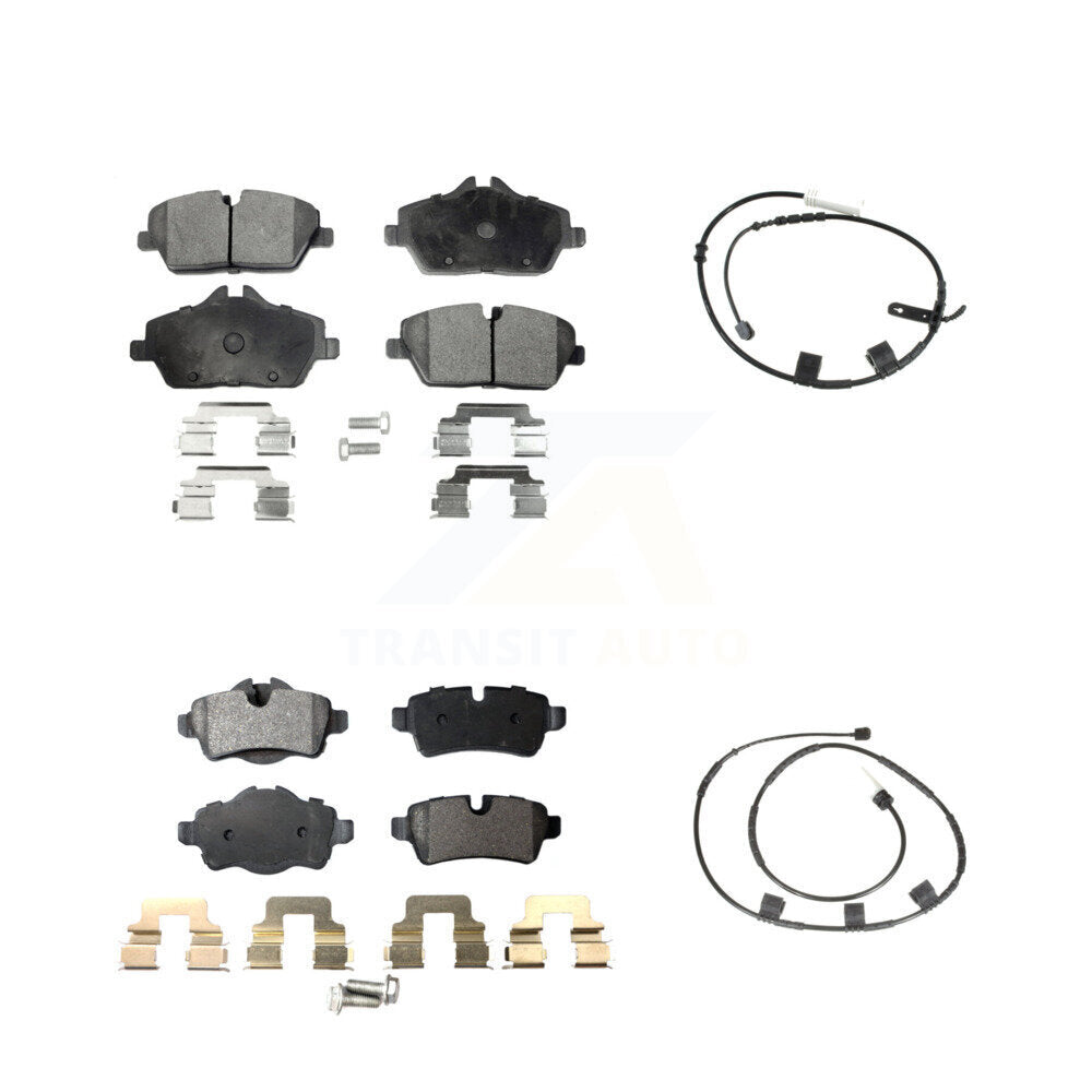 Ceramic Disc Brake Pads And Wear Sensors Front Rear Kit For Mini Cooper 1.6L