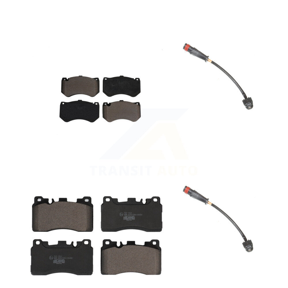 Ceramic Brake Pad & Wear Sensor Front Rear Kit For Mercedes-Benz E63 AMG S CLS63