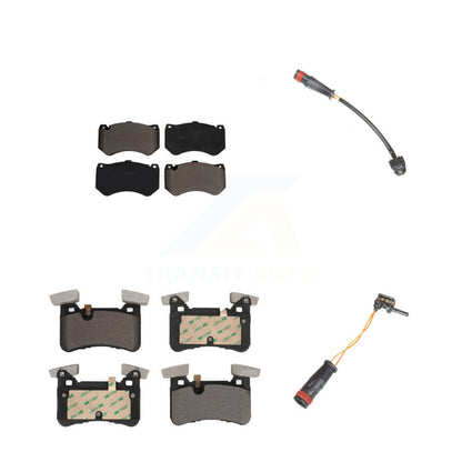 Ceramic Disc Brake Pads & Wear Sensor Front Rear Kit For Mercedes-Benz C63 AMG S