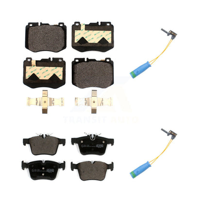 Ceramic Brake Pad & Wear Sensor Front Rear Kit For Mercedes-Benz C300 C400 C350e