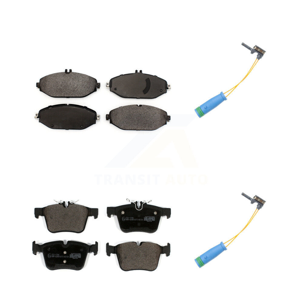 Ceramic Disc Brake Pads And Wear Sensors Front Rear Kit For Mercedes-Benz C300
