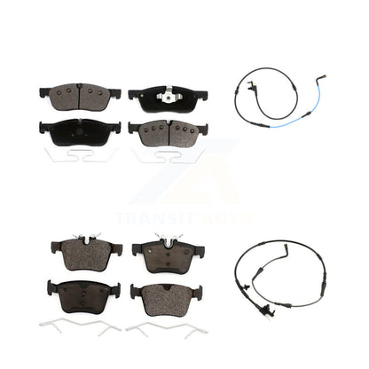 Ceramic Disc Brake Pads And Wear Sensors Front Rear Kit For Jaguar XE XF
