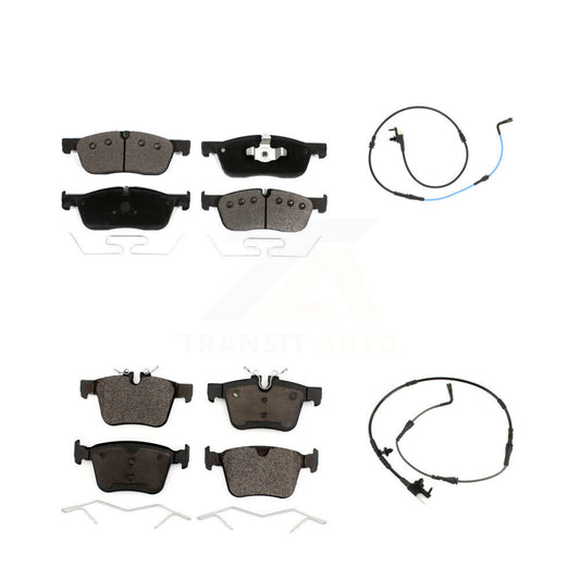 Ceramic Disc Brake Pads And Wear Sensors Front Rear Kit For Jaguar XE XF