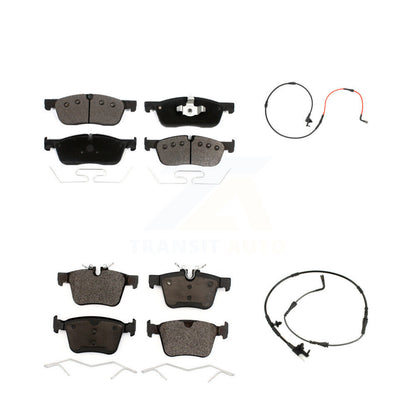 Ceramic Disc Brake Pads And Wear Sensors Front Rear Kit For Jaguar XE